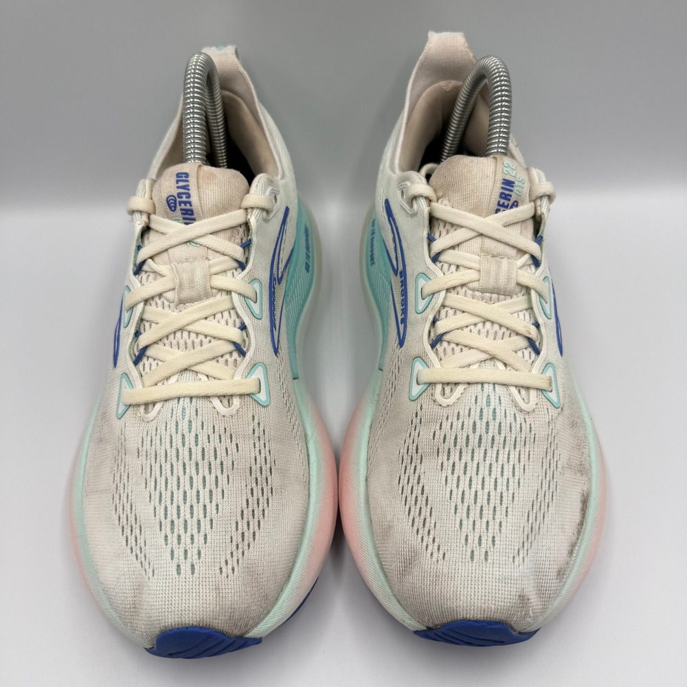 Brooks Glycerin GTS 22 White Blue Running Athletic Shoes Sneaker Womens Size 7.5 - Picture 7 of 10